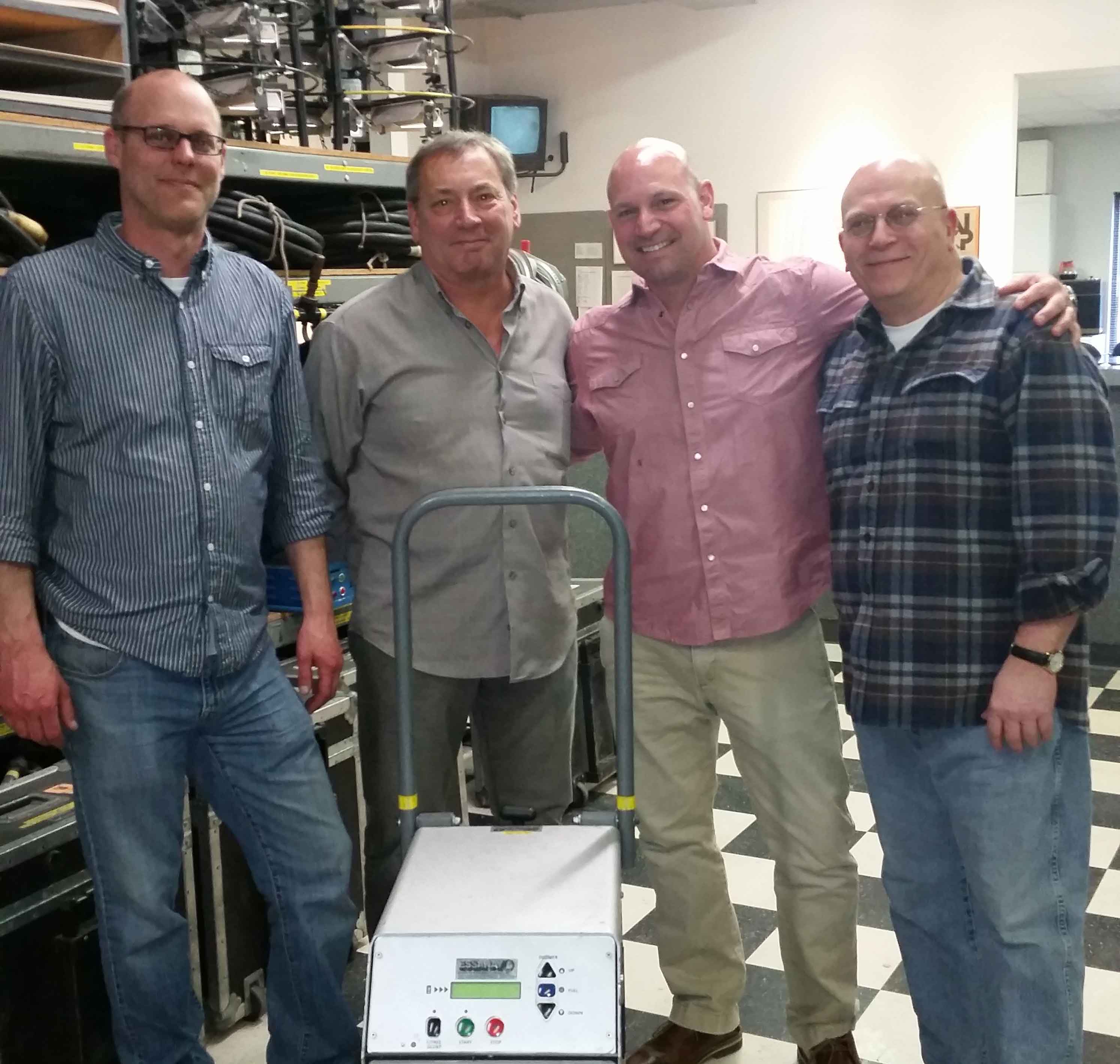 The fine folks at Essanay Studio & Lighting Co From L to R; Jim Shearer, JulesTomko, Dan Basso (Power Gems) and Wayne Kubacki.