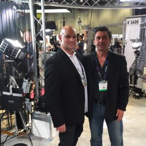 Dan Basso of Power Gems with Thierry Garepian VP Sales, K5600 Lighting.