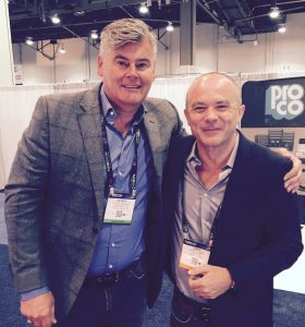 Jamie Crosbie of Cinlelease Rental with Patrick McGuane of Power Gems at NAB 2016