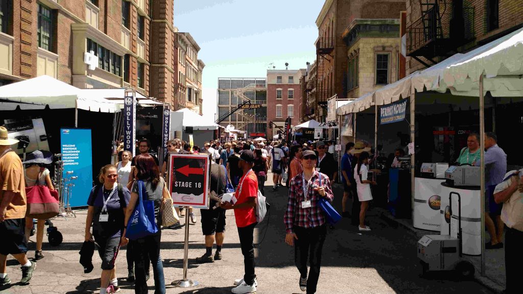 New York Street with Power Gems stand on the right