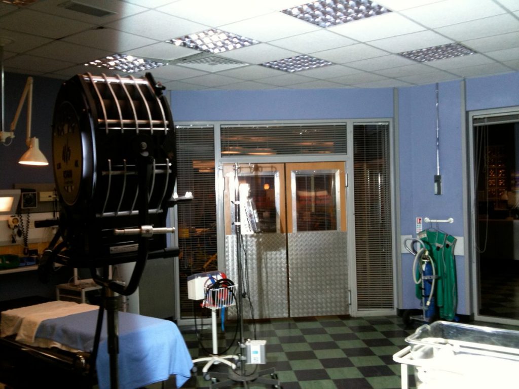 K5600 Alpha 4K in open face configuration on the set of the BBC TV show Casualty