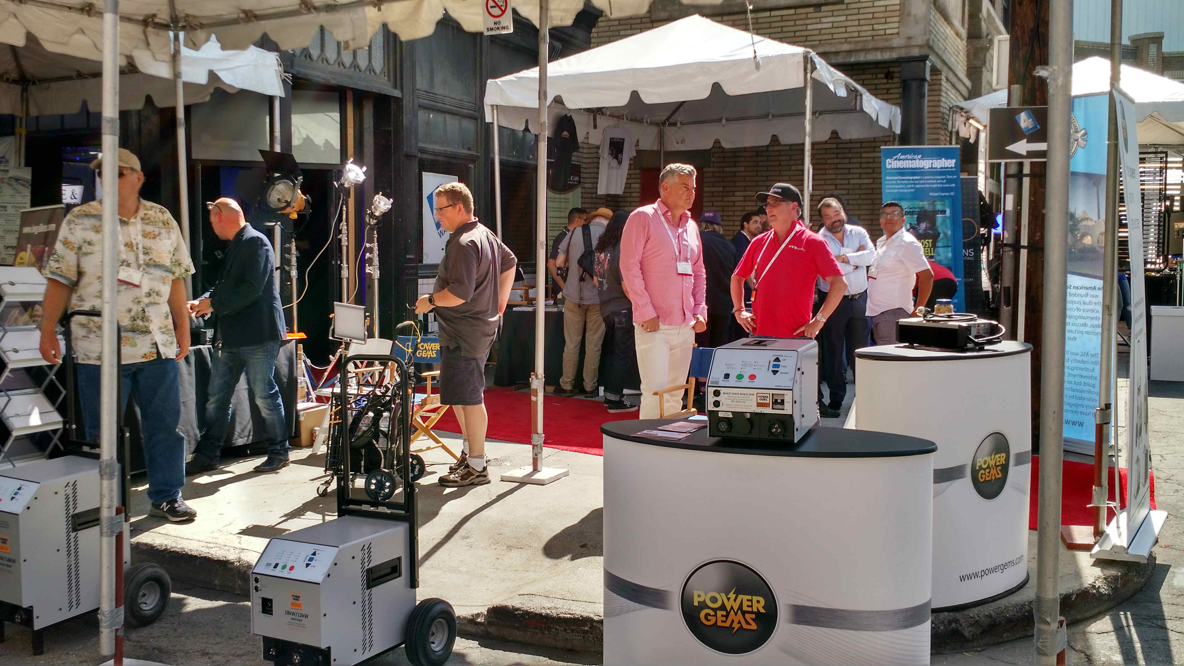 Power Gems booth on New York Street welcomes first visitors to Cine Gear 2017