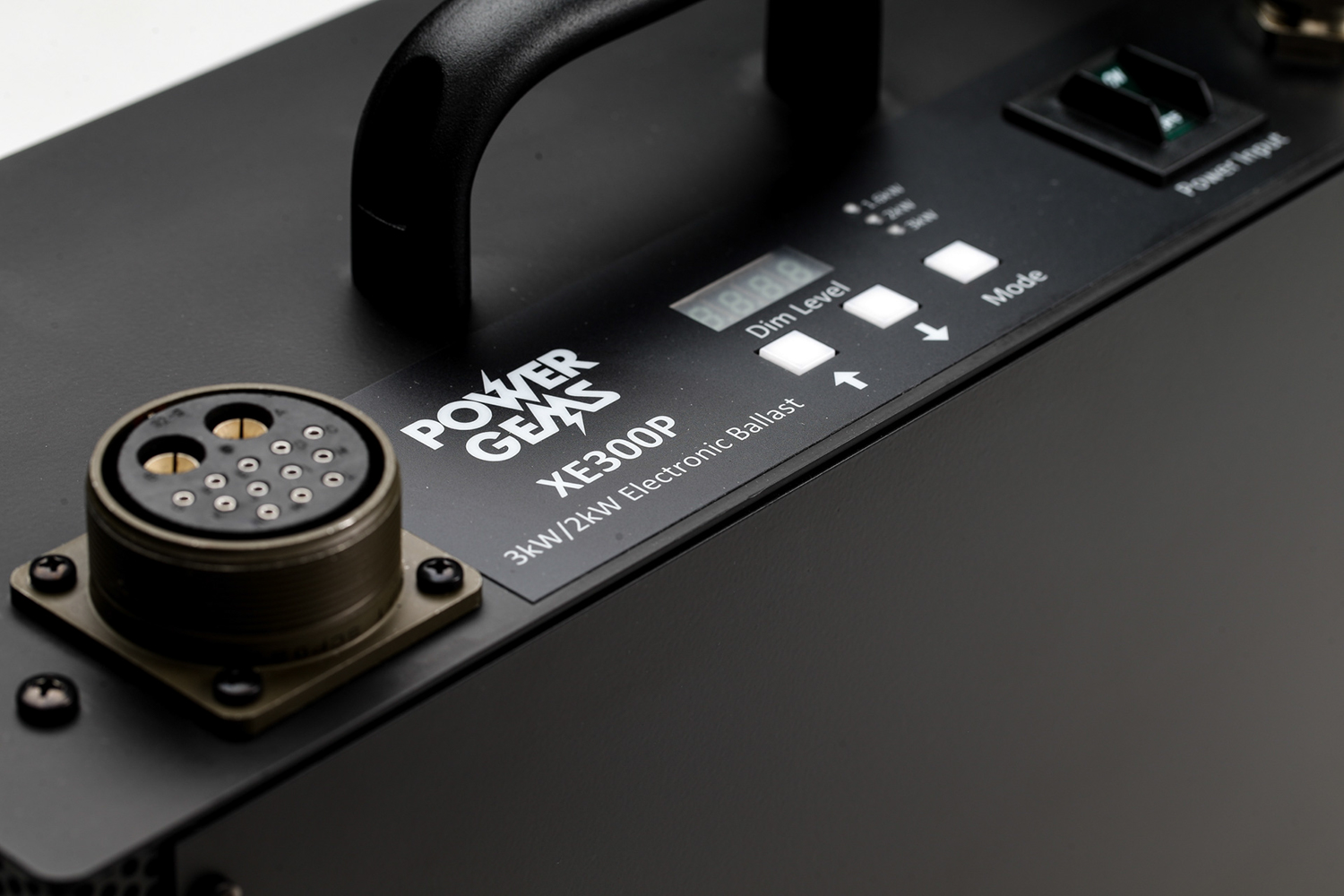 Close up of Power Gems XE300P ballast for followspots