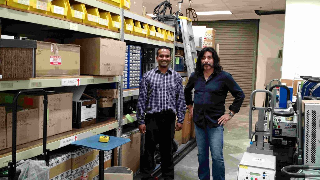 Dean Gunapala with Carlos Perez at the new Power Gems Santa Clarita facility