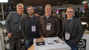 L-R Patrick with Kenny Galerne and Marc Galerne of K5600, and Phil at BSC Expo stand