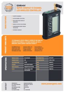 Datasheet for the GEM6mini LED controller by Power Gems showing technical specification